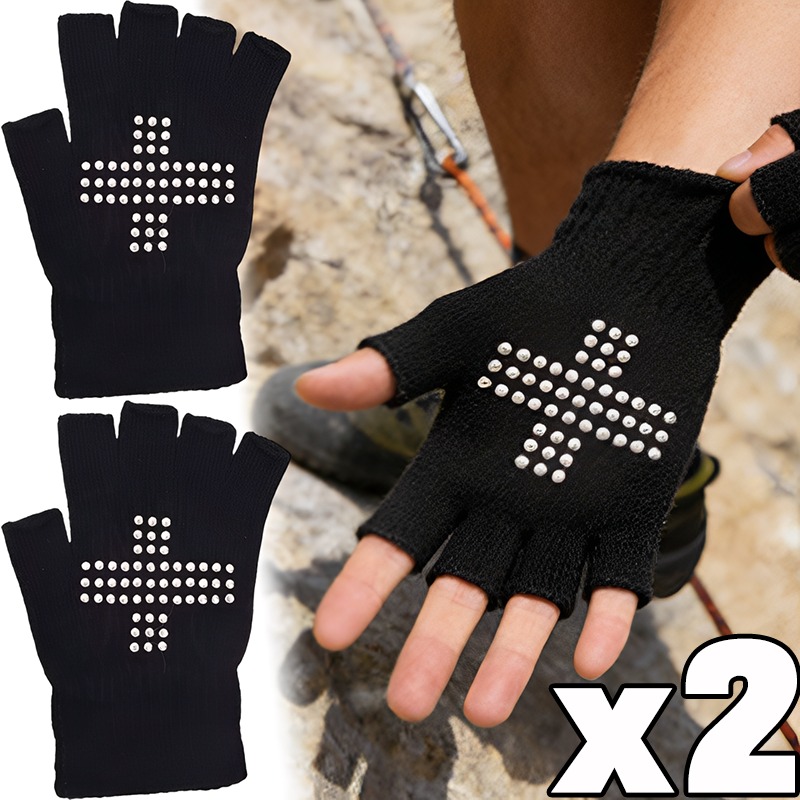 Crossfit Gear For Men - Half Finger Gloves Stretchy Lightweight Arm