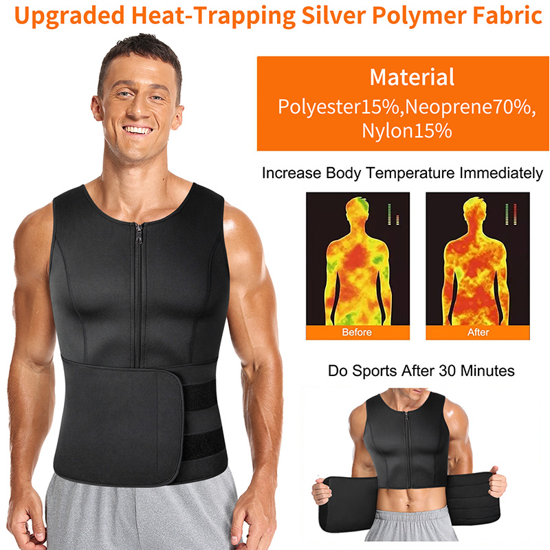 Men Neoprene Sauna Zipper Wais - Crossfit Weight Vest incelemesi ve fiyatı