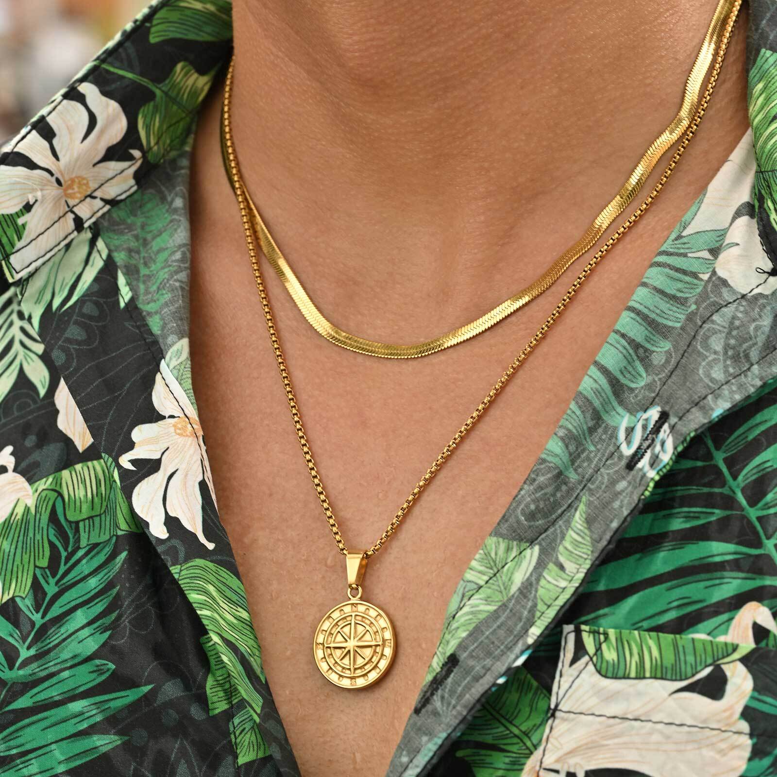 2pcs/set Compass Necklace for  - Battle Rope Anchor incelemesi ve fiyatı