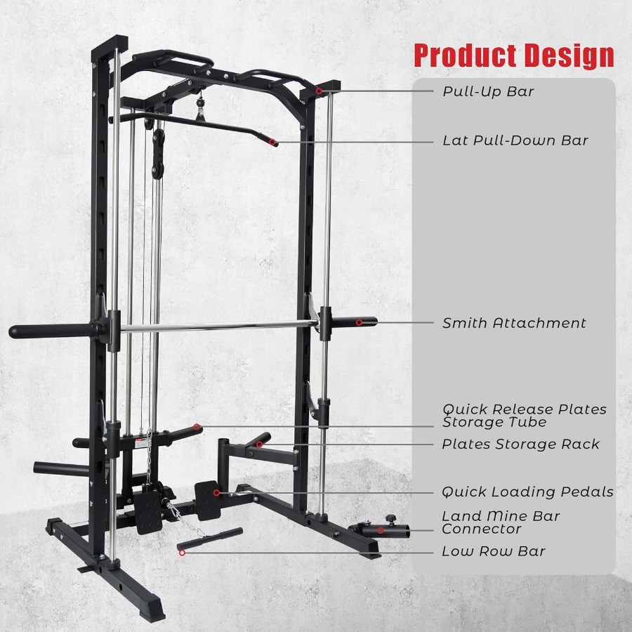 Smith Machine Power Rack with  - Landmine Barbell Attachment incelemesi ve fiyatı